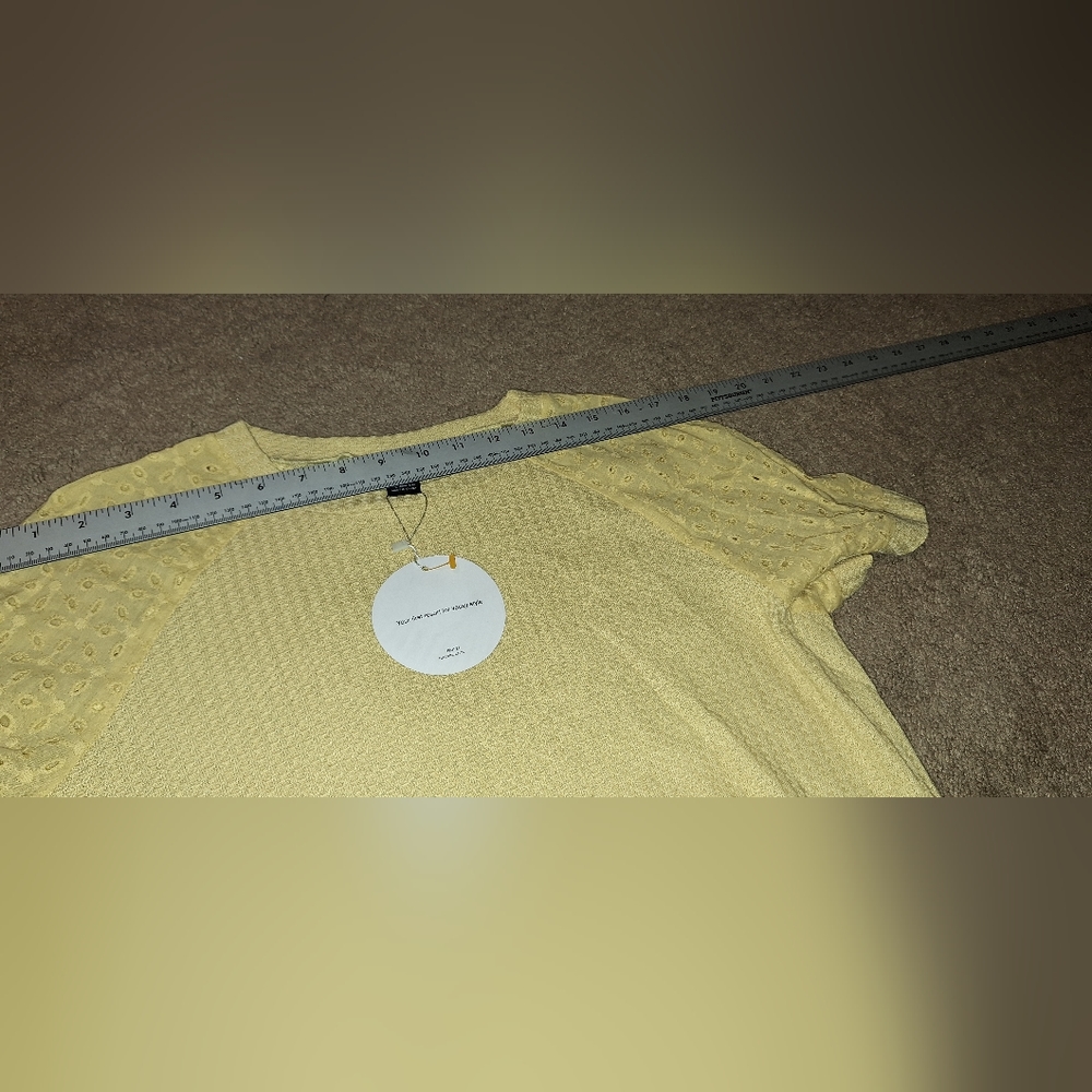 NWT/Shein / Yellow / Size : Large/ Solid Raglan Sleeve Tee - Picture 9 of 11